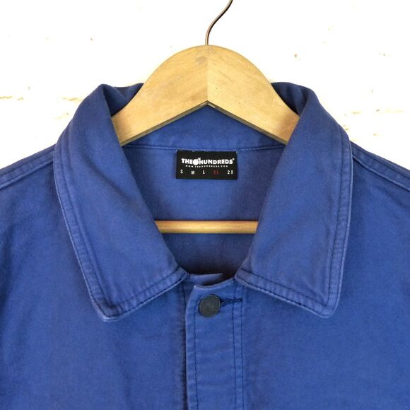 The Hundreds Chore Jacket Mens XL Blue Lens Work Utility Coat Cotton Twill Skate - Picture 4 of 13